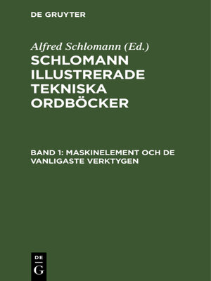 cover image of Maskinelement och de vanligaste Verktygen